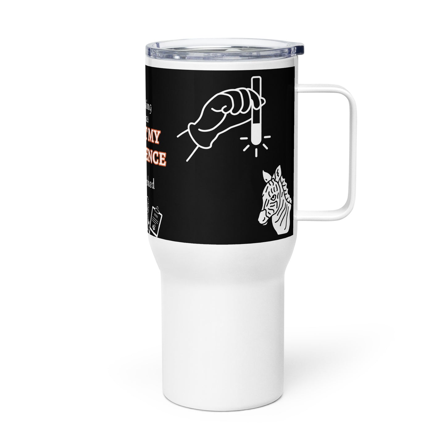 Zebra Testing Travel mug with a handle