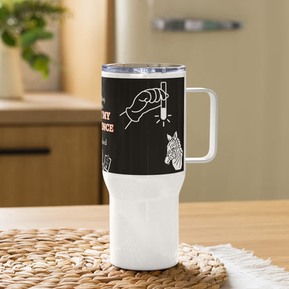 Zebra Testing Travel mug with a handle