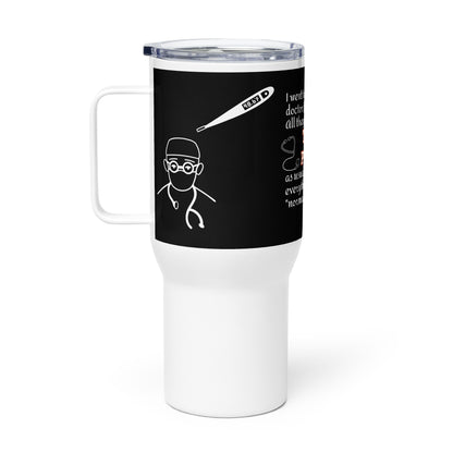 Zebra Testing Travel mug with a handle